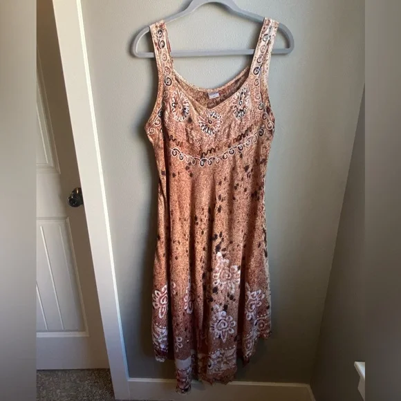Shoreline 90’s Vintage Boho Tank Maxi Dress, Size XL - Picture 3 of 7